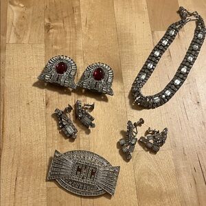 Vintage Art Deco Rhinestone Jewelry Bundle